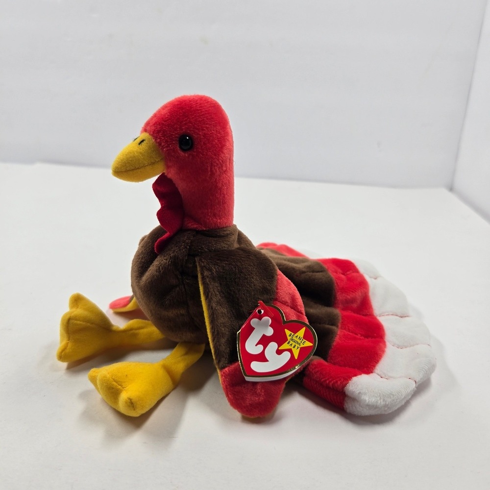 Ty Beanie Baby Gobbles the Turkey 1996 Vintage Plush Toy with Tags 4034